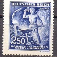 D. Reich Böhmen und Mähren 1943, Mi. Nr. 0130 / 130, Geb. Wagner, postfrisch #09831