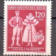 D. Reich Böhmen und Mähren 1944, Mi. Nr. 0133 / 133, 5 Jahre B&M, postfrisch #09837