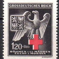 D. Reich Böhmen und Mähren 1943, Mi. Nr. 0132 / 132, Rotes Kreuz, ungebraucht #09867