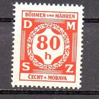 D. Reich Böhmen und Mähren 1941 Dienst, Mi. Nr. 0005 / D5, postfrisch #09927