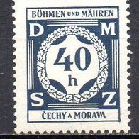 D. Reich Böhmen und Mähren 1941 Dienst, Mi. Nr. 0002 / D2, ungebraucht #09944