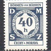 D. Reich Böhmen und Mähren 1941 Dienst, Mi. Nr. 0002 / D2, ungebraucht #09945