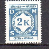 D. Reich Böhmen und Mähren 1941 Dienst, Mi. Nr. 0009 / D9, ungebraucht #09966