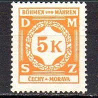 D. Reich Böhmen und Mähren 1941 Dienst, Mi. Nr. 0012 / D12, ungebraucht #09979