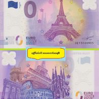 0 Euro Schein Collector Serie 2017 Tour Eiffel UE13CO ausverkauft niedrige Nr 905