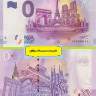 0 Euro Schein Paris UEAE 2017-4 offiziell ausverkauft Nr 8128