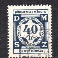 D. Reich Böhmen und Mähren 1941 Dienst, Mi. Nr. 0002 / D2, gestempelt #07070