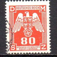 D. Reich Böhmen und Mähren 1943 Dienst, Mi. Nr. 0017 / D17, gestempelt #07100