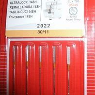 SINGER Overlock-Nadeln 5 Stück - Größen 80/11, 90/14, 100/16