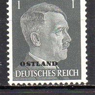 D. Reich Ostland 1941, Mi. Nr. 0001 / 1, Freimarke Hitler, postfrisch #07461