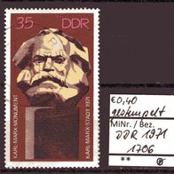 DDR 1971 Einweihung des Karl-Marx-Monuments, Karl-Marx-Stadt MiNr. 1706 gestempelt