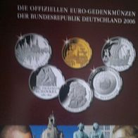 5 x 10€ + 2€ Gedenkmünzen 2006 in Sammelmappe