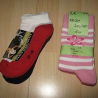 3 Paar Socken + 2x Sport - Sneaker-Socken Gr. 35-38 NEU (0114)