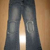 supertrendige Bootcut - Jeans Crash one Gr. 128 tolle Waschung (0114)
