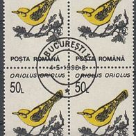 BM116) Rumänien Mi. Nr. 4880 Viererblock o, Pirol