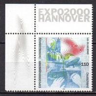 Bund BRD 1999, Mi. Nr. 2042, EXPO Hannover, postfrisch Ecke #15894