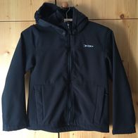 schwarze Softshelljacke Gr. 140 mit Kapuze (2567)