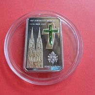 Vatikan 2005 Münze mit Swarovski Kristallen Gold Silber PP Weltjugendtag in Köln * *