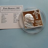 Vatikan 2006 Münze mit Swarovski Kristallen Silber PP Papst Benedikt XVI. * *