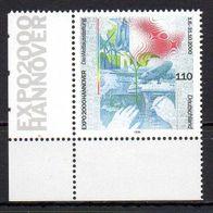 Bund BRD 1999, Mi. Nr. 2042, EXPO Hannover, postfrisch Ecke #15958