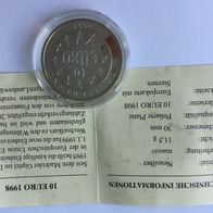 10 Euro Sondermünze 1998 "Raub der Europa" - neu in Kapsel mit Zertifikat