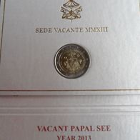 Vatikan 2013 2 Euro Sondermünze Sedisvakanz im Folder