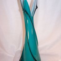 Große, mundgeblasene Überfang-Glas-Vase, 70er Jahre