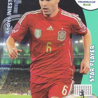 Panini Trading Card Fussball WM 2014 Andres Iniesta Spanien Star Player