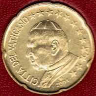 20 Cent Vatikan 2004 Euro-Kursmünze mit Papst Johannes Paul II