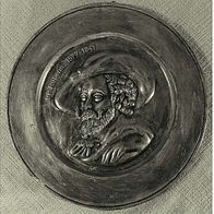 Motiv Rubens - Wandbild aus Kunststein - ca. 25 cm Durchmesser - silbergrau