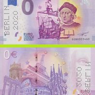 0 Euro Schein Cristoforo Colombo perforiert mit BERLIN 2020 SEBX 2019-1 Nr 3462