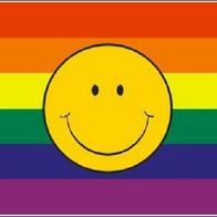 Toppa Arcobaleno Gay Smily Bandiera 9x6 Cm - Termoadesiva O Da Cucire, Con Adesivo, Brillante, Per Personalizzare Abiti E Borse