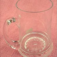 Silberberg-Kristall-Glas mit Henkel , Name : Karl , geschliffene Aufschrift