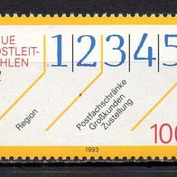 Bund BRD 1993, Mi. Nr. 1659, Neue Postleitzahlen, postfrisch #16650