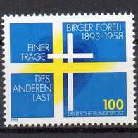 Bund BRD 1993, Mi. Nr. 1693, Geburtstag Birger Forell, postfrisch #16680