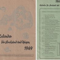 Kalender für Stralsund und Rügen 1949 64 Seiten