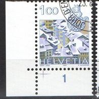 Schweiz gestempelt Michel Nr. 1227 Passerkreuz Eckrand