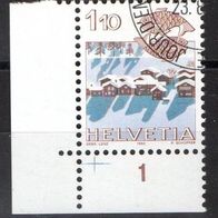 Schweiz gestempelt Michel Nr. 1228 Passerkreuz Eckrand