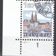 Schweiz gestempelt Michel Nr. 1230 Passerkreuz Eckrand