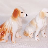 2 handbemalte Porzellan Hund-Figuren 2*
