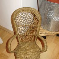 Korbstuhl Puppen romantisch größere Puppen Sammlerpuppen
