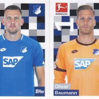 2x TSG Hoffenheim Topps Sammelbilder 2018