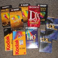 VHS-Video-Kassetten, 10 Stück alle sind bespielt