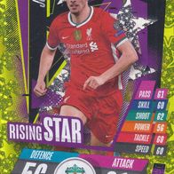 Liverpool FC Topps Trading Card Champions League 2020 Curtis Jones RS5 Rising Star