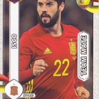 Panini Trading Card Fussball WM 2018 Isco aus Spanien Team Mate