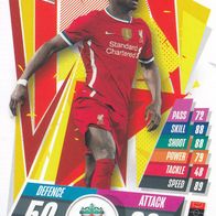 Liverpool FC Topps Trading Card Champions League 2020 Sadio Mane LIV17