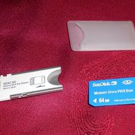 Memory Stick Pro Duo 64MB von Scan Disk mit Memory Stick Duo Adapter MSAC-M2 von SONY