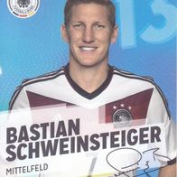 DFB Rewe Plastik Sammelkarte WM 2014 Bastian Schweinsteiger Nr.13/34
