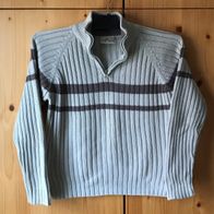 beige/ braungestreifter Pullover Gr. 140/146 (3194)