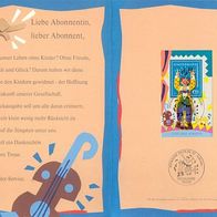 Erinnerungsblatt 1993 Kindermarke mit Block 27 (MiNr. 1695) ESST M€ >3,00 K4